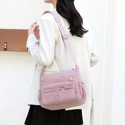 Lightweight Nylon Chic Crossbody Bag for Women Adjustable Strap, Multi-Pocket Design for Travel, Shopping, Dates & School