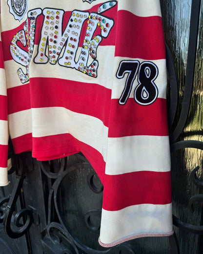 Hip Hop Stripe Pretty Girls Shirt America Harajuku Fashion Letter Print Polo Shirts Y2k Retro Men Women Long Sleeved T Shirt