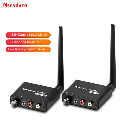 Adaptador de música Wi-fi digital sem fio 2.4G Kit transmissor e receptor de áudio sem fio 50M com AUX 3.5mm P/D para TV Box DVD PC