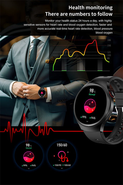 Smartwatch Masculino GT4 Pro 2026: Monitor de Saúde, à Prova D'água, Chamada BT, Tela AMOLED 360*360, Rastreamento GPS, Bússola, Novo Modelo Militar
