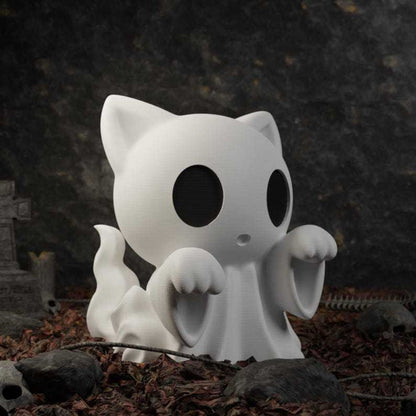 1pcs Halloween ghost cat statue, Cute ghost decorations, interesting Halloween decorations, tabletop ornaments