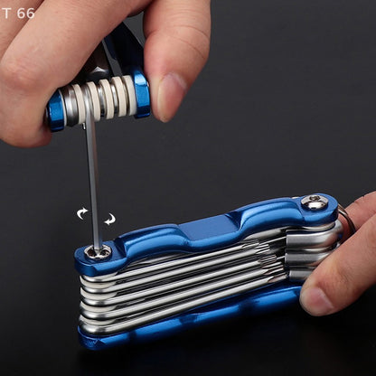 Sistema Métrico de Metal Torx Chave Hexagonal Chave de Fenda Chave Allen Ferramenta Manual de Alta Qualidade Dobrável Portátil Conjunto de Chaves Allen