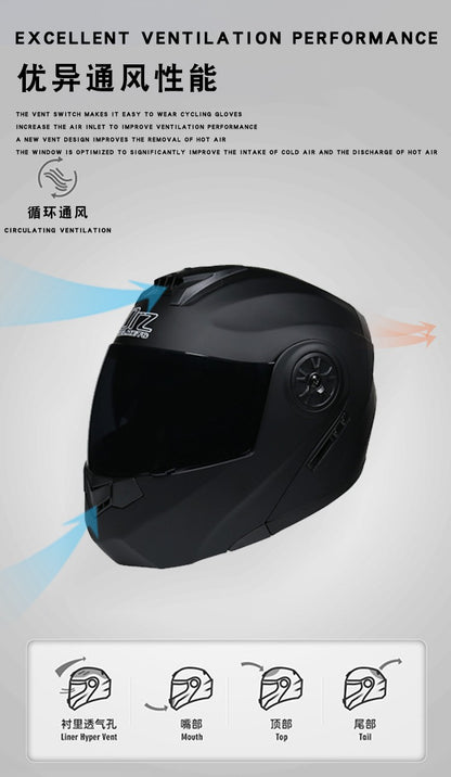 Capacete de Moto Modular Articulado para Corrida DOT Aprovado com Viseira Interna Dupla Voyage