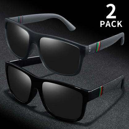 2PCS Polarized Sunglasses Brand Designer Vintage Sunglasses Man Fashionable Driving Sun Glasses Eyewear