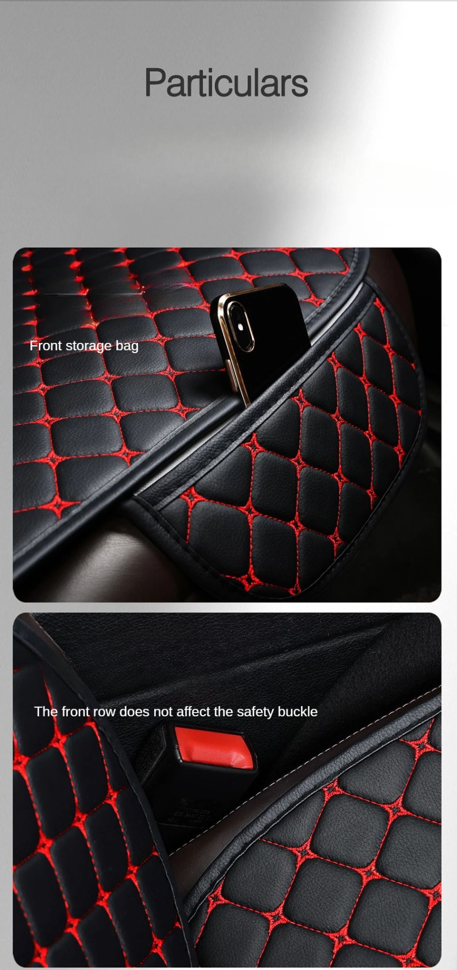 Kcimo Pu Leather Car Seat Cover Seat Back Soft Cushion Universal Front and Rear Car Seat Cushion Chair Carpet Pad Four Seasons