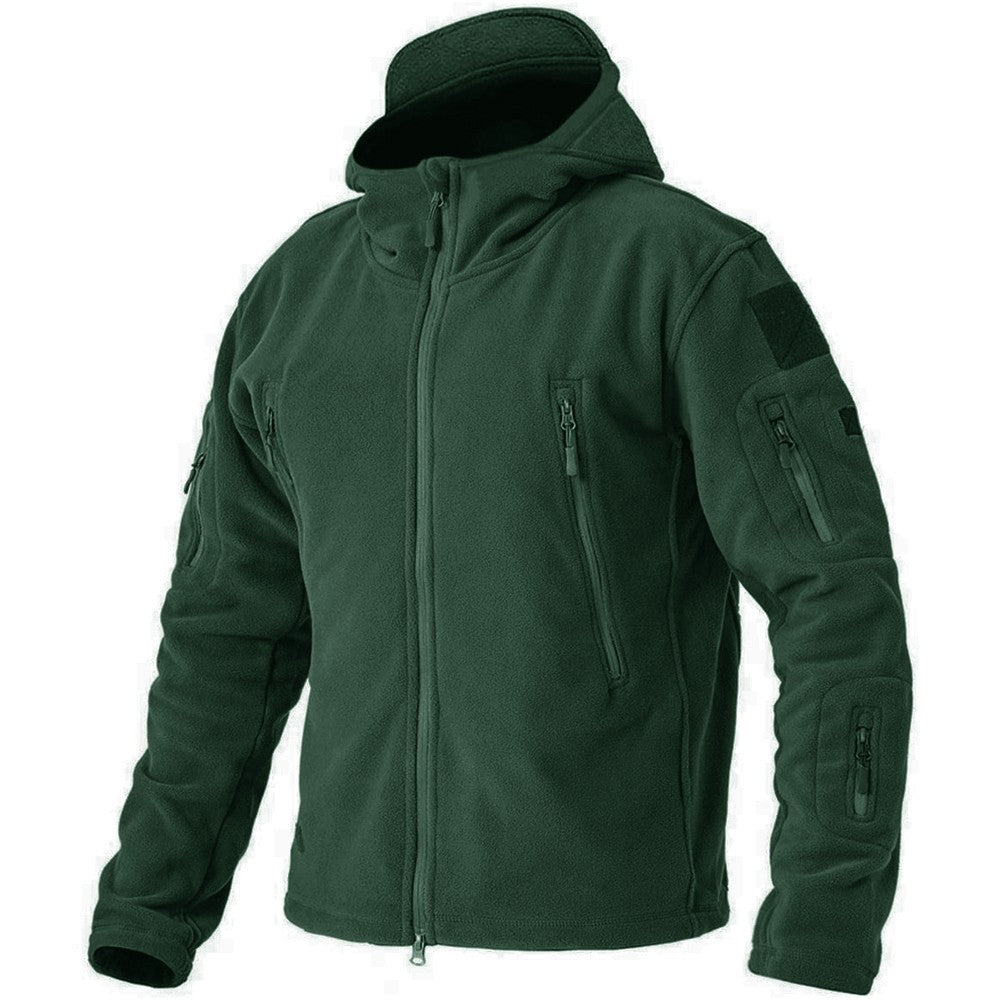 TACVASEN Winter Hooded Coats Mens Fleece Jackets Full Zip Up Multi-Pockets Fishing Hiking Climbing Outerwear Causal Parka Tops