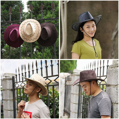 Vintage Felt Fedora Hat Fashion Panama Jazz Hat With Belt Buckle Wide Brim Cowboy Hat Daily Street Wear Wedding Party Supplies