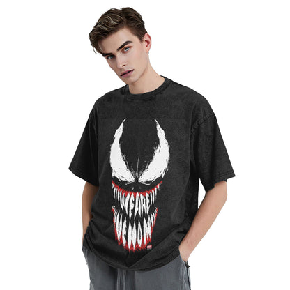 We Are Venom Washed T Shirts Streetwear Hip Hop Novelty T-Shirts  Tees Tops for Men Women Short Sleeve Street Printed