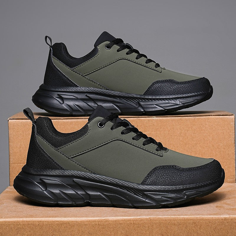 Tênis Masculino Casual de Outono Sola Grossa Amortecimento Esportivo Caminhada ao Ar Livre Impermeável Tamanhos Grandes 39-48