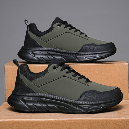 Tênis Masculino Casual de Outono Sola Grossa Amortecimento Esportivo Caminhada ao Ar Livre Impermeável Tamanhos Grandes 39-48