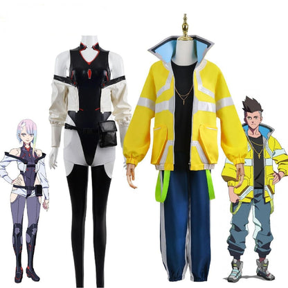 New anime cyberpunk edge runner Lucy cosplay costume jumpsuit jumpsuit jacket wig full set Halloween men's and women's clothing