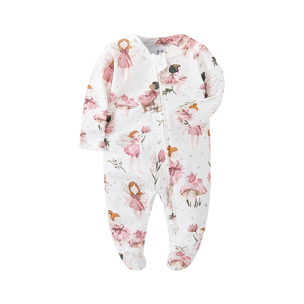 Newborn Footed Pajamas Zipper Girl and Boy Romper Long Sleeve Jumpsuit Cotton Solid White Fashion 0-12 Months Baby Clothes ?