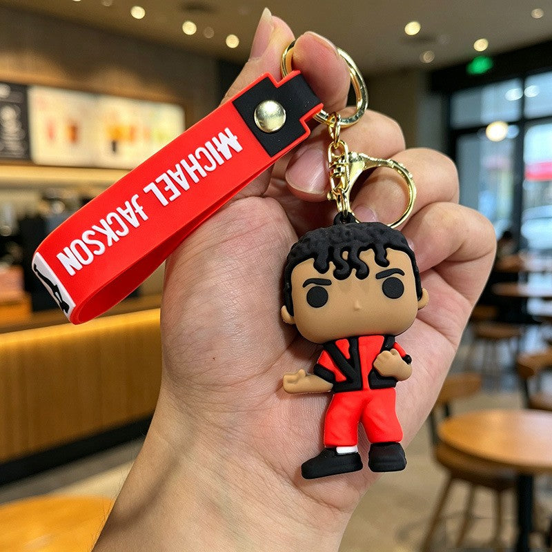 Michael Jackson Keychain Classic Dance King Pendant Key Ring Fashion Singer Key Chain Music Idol Keychain For Home Decoration
