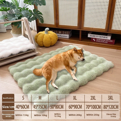 Tapete para Animais de Estimação Quente e Antiderrapante para Cachorros, Cama de Pelúcia de Cor Sólida para Todas as Estações