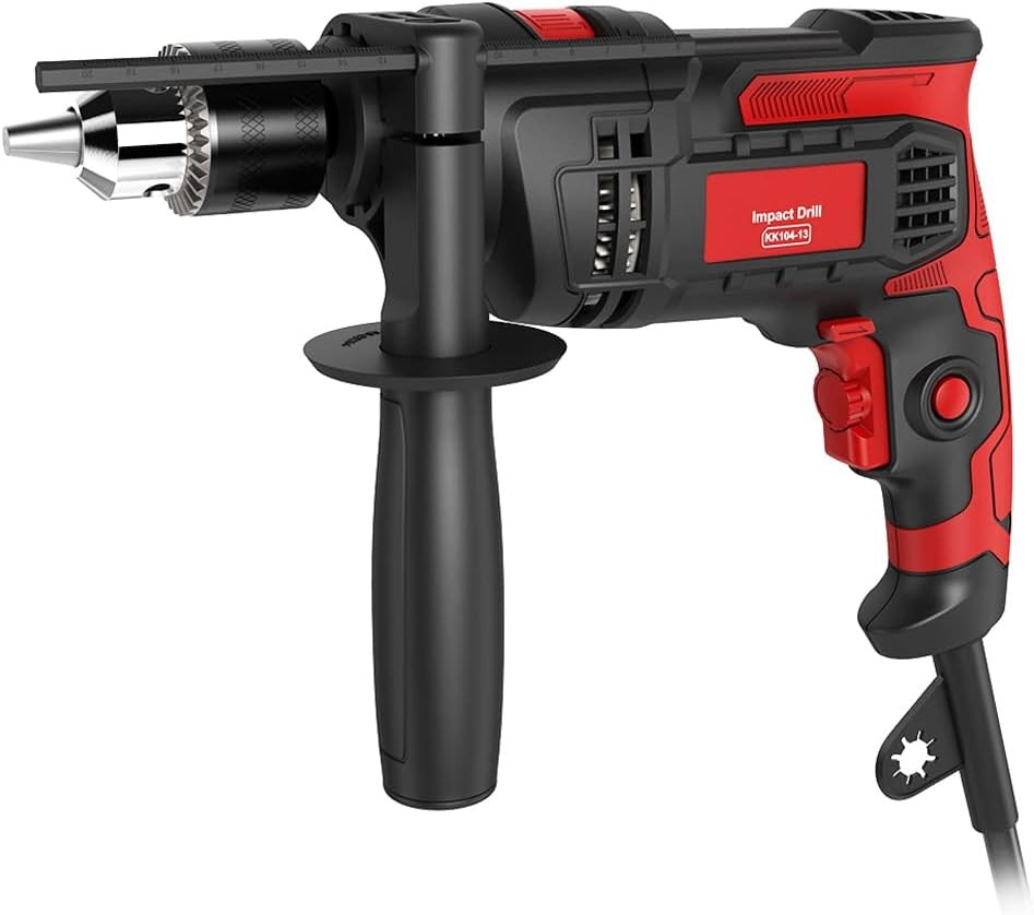 Furadeira de Impacto 850W com Velocidade Variável, Dupla Função para Perfuração em Concreto e Madeira