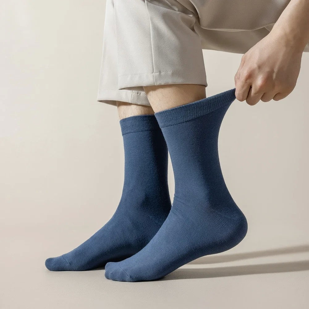 6 Pairs EUR44-50 Plus Size Men Socks High Quality Cotton Socks Breathable Mid Tube Sports Business Socks Black White