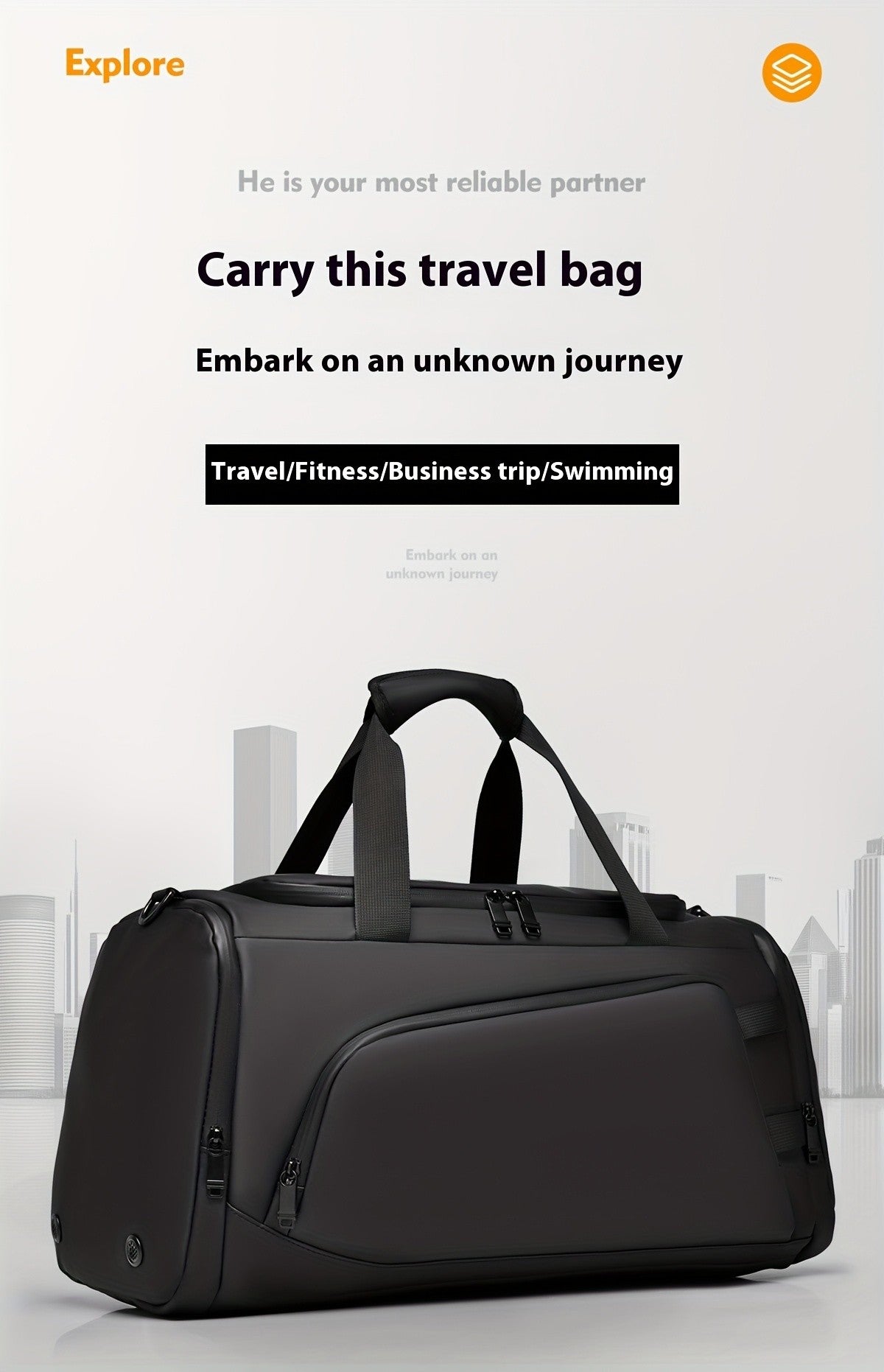 Large capacity multifunctional luggage bag with multiple compartments and shoe pockets,  casual sports and fitness bag