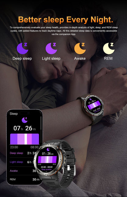 2026 Popular Outdoors GPS Sports Smart Watch Masculino Tela AMOLED Bússola à Prova D'água 500mAh NFC Chamada HD Smart Watch Para Homens T-REX 3