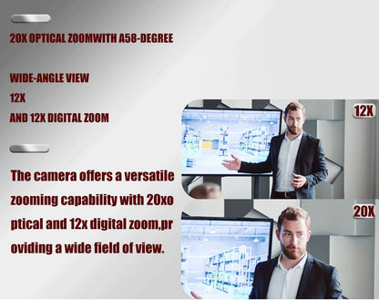 4K NDI  PTZ Camera 1-10pcs 20X Zoom Video Conference Camera for Church Business Meeting Optional 1 controller keyboard kit