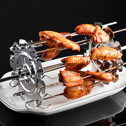 Oven Grill Cage Stainless Steel Meat Skewer Cage Heat-Resistant BBQ Roaster Non-Stick Kebab Maker Machine Meat Rotisserie Skewer