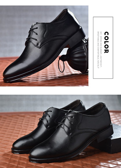 Men Leather Shoes Business Dress Shoes All-Match Casual Shoes Shock-Absorbing Footwear Wear-Resistant