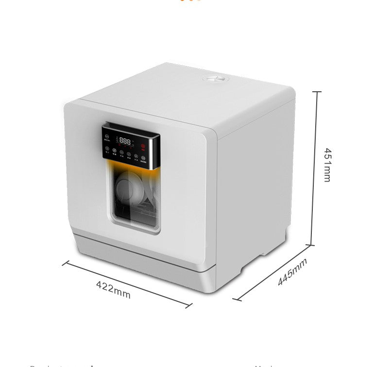 8 Sets Compact Built-in Stainless Steel Electric Dishwasher Customized Integrated  Dishwashing Machine Black Household Hotel