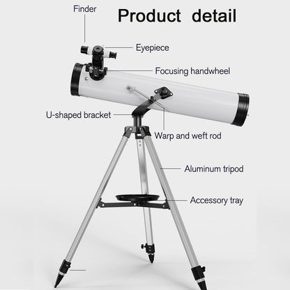 Telescópio Profissional Monocular 35X-875X com Abertura Grande de 114MM F70076 para Observação de Estrelas, Pássaros e Lua