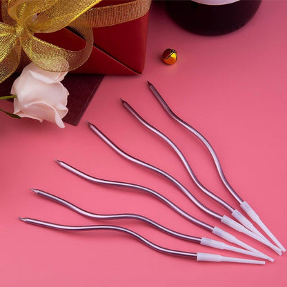 6/12/48pcs Birthday Candles Spiral Cake Candles  Long Thin Cake Candles For Wedding Party And Cake Decoration