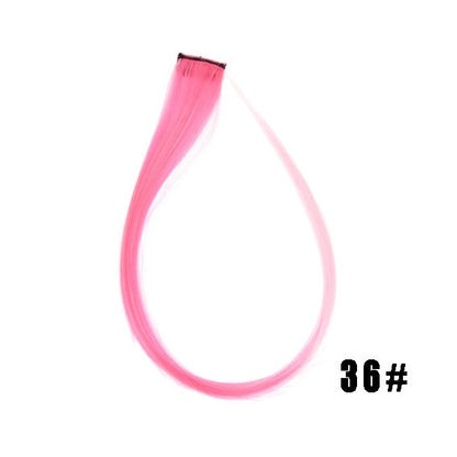 Mega Hair Tic Tac Sintético 55 cm Longo Colorido Liso Peças de Cabelo Sintéticas para Uso Diário Festas