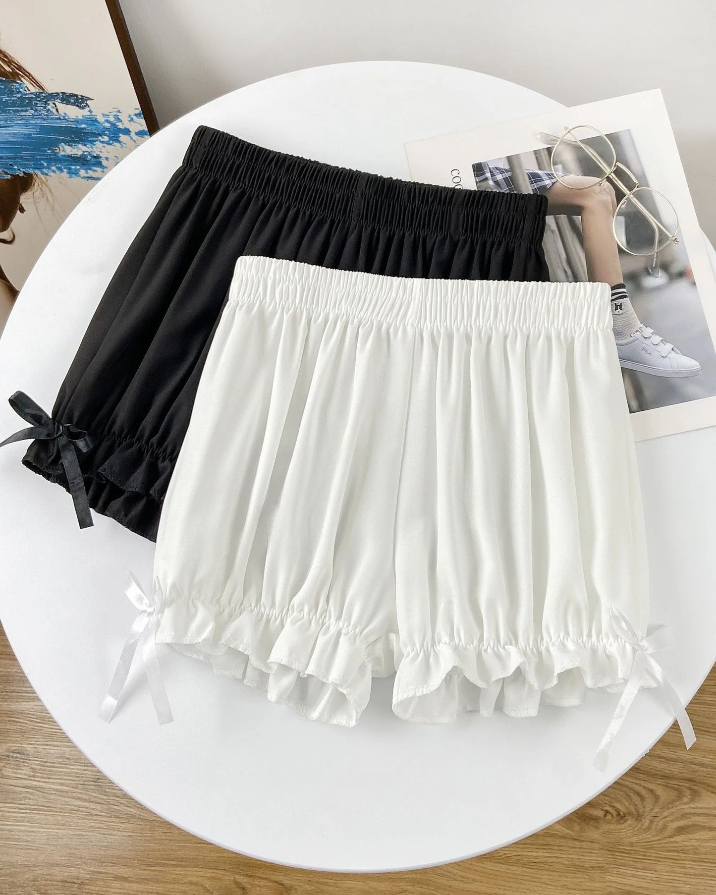 Summer Women's Shorts Bow Lace Thin Anti-exposure JK Lolita Pumpkin Leggings Outerwear Loose Bloomer Shorts Safety Pants