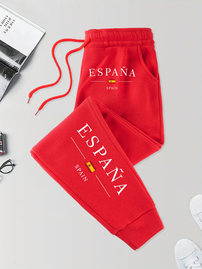 España Spain Flag Pattern Soft Pants Male Elastic Waist Versatile Long Pant 10 Colors Autumn Sweatpants Joggers Fashion Britches