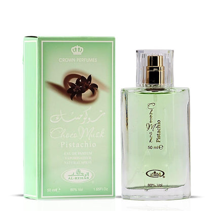 Al-Rehab Choco Musk Pistachio Eau de Parfum para Mulheres e Homens - 50ml (1.65 oz) | Perfume Gourmand de Pistache e Nozes