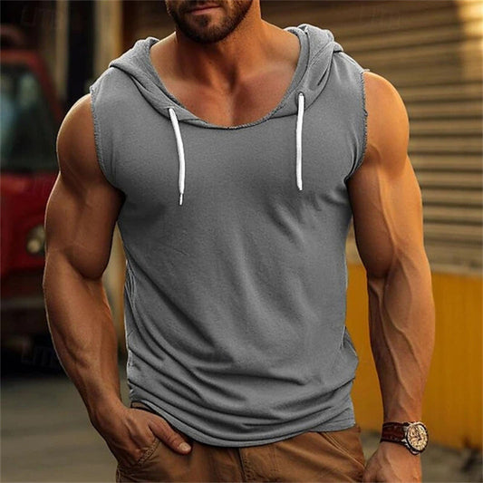 Male Solid Color Sleeveless Loose Fitness Male Summer Loose Undershirt Running men Vest Summer Plus Size Men Clothing Tank Tops