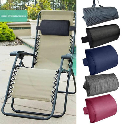 Multifunction Folding Recliner Teslin Lounge Chair Outdoor Chaise Lounge Chairs Sponge Pillow Headrest Comfortable