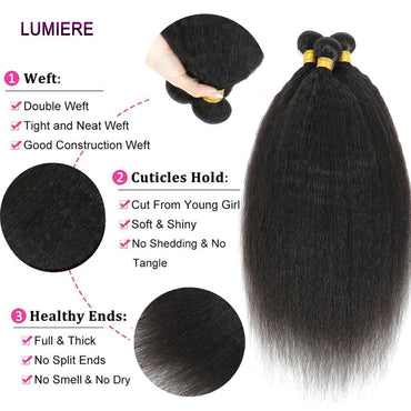 Kinky Yaki Straight Human Hair Bundles Deal 100% Raw Virgin Human Hair Bundles Deal Brazilian Hair Extensions On Sale Clearance