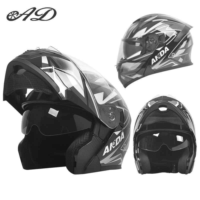 AD Capacete integral descoberto para homens, outono e inverno, quente, para motociclismo, indispensável