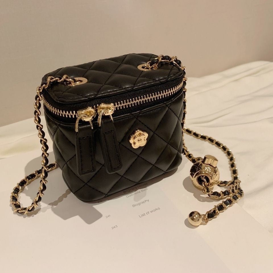 New Mini Quilted Chain Diamond Checkered Women's Crossbody Bag Fashion Mini Handbag  PU Leather Woman's One-shoulder Small Bag