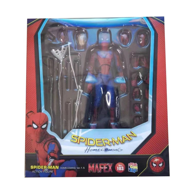 Boneco de Ação Mafex 103 Homem-Aranha Brinquedos Homem-Aranha: De Volta ao Lar Edição de Luxo Modelo Multi-acessórios Estátua Boneca Presente Colecionável