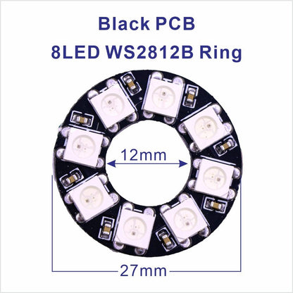 DC5V WS2812B Pixel Ring LED Panel Light Individual 8/16/24/35/45/128 LED Addressable WS2812 IC 5050 RGB LED Ring Module