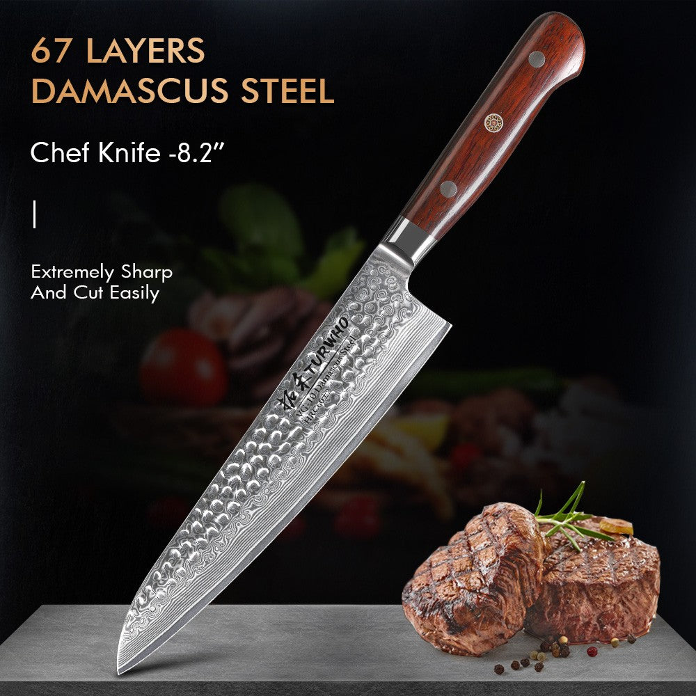 TURWHO 1-5 PEÇAS Facas Santoku Japonesas Facas de Chef Faca de Pão Aço Damasco de Alto Carbono 67 Camadas Conjunto de Facas Profissionais para Cozinha