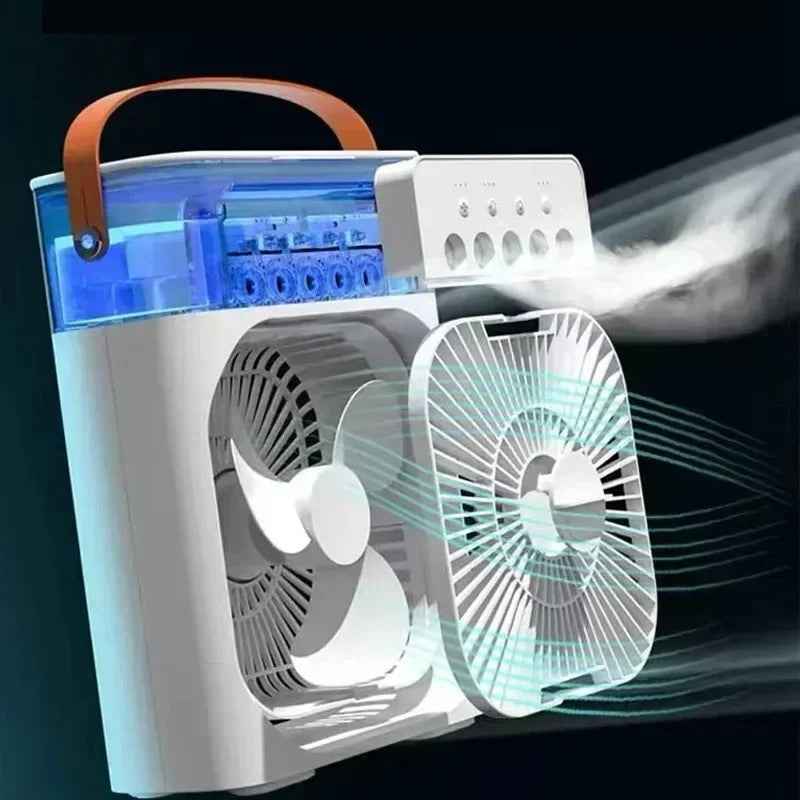 Portable 3 in 1 Air Conditioner Fan USB Plug with 3 Spray Speeds Electric Small Air Cooler LED Night Light Humidifier for Home