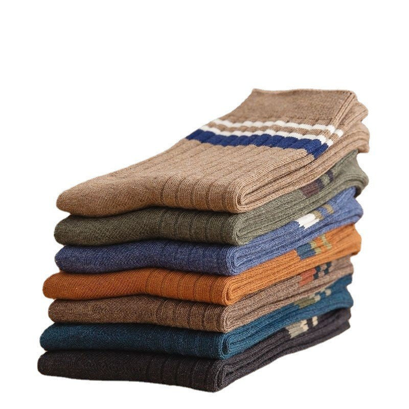 10 Pair Men's Striped Socks Spring Fashion Casual Socks High Quality Harajuku Retro Socks Man