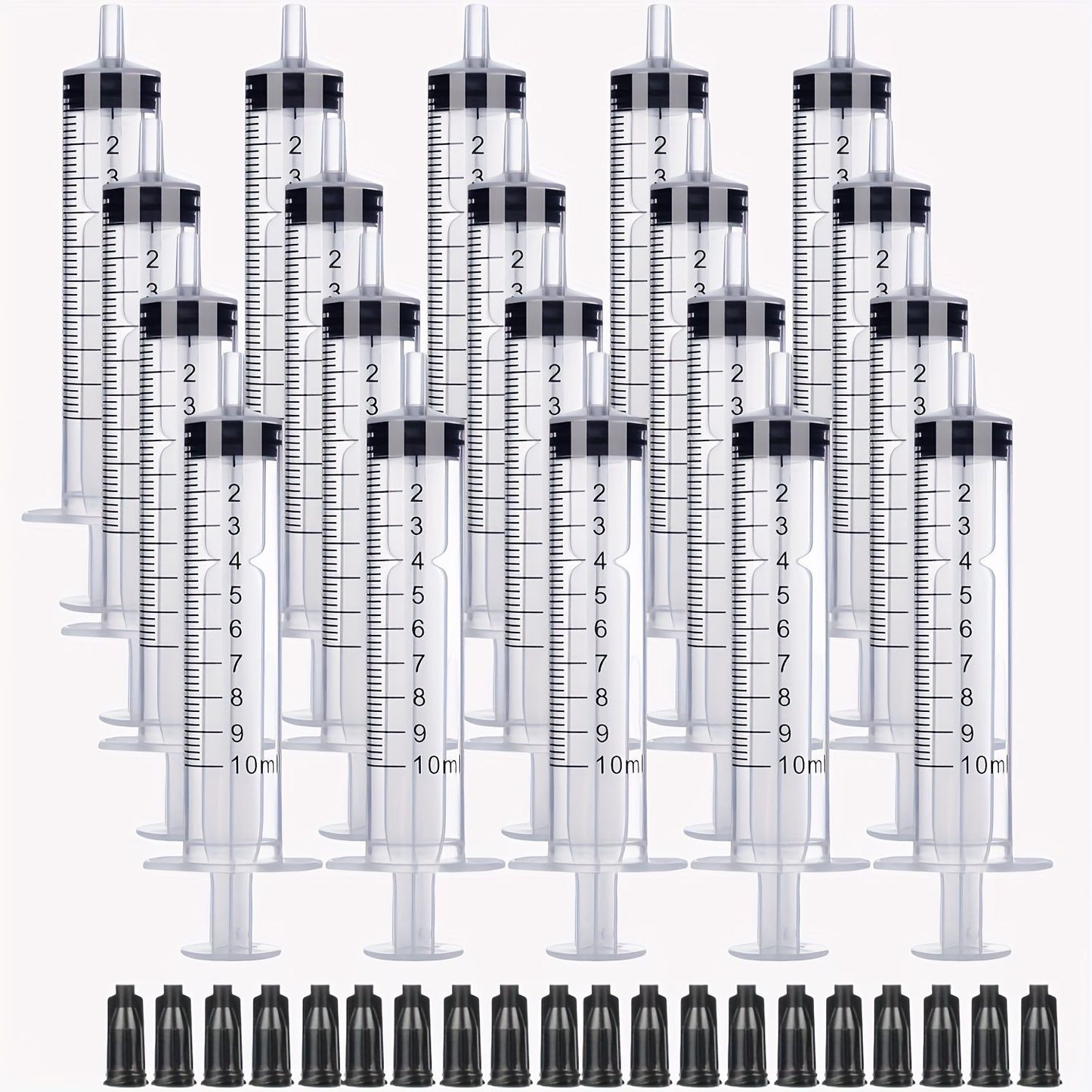 20 Seringas de 1ml/3ml/5ml/10ml com Tampa, para Cola, Distribuição e Medição de Líquidos, Alimentação de Animais de Estimação, Recarga de Cartuchos de Tinta, etc.