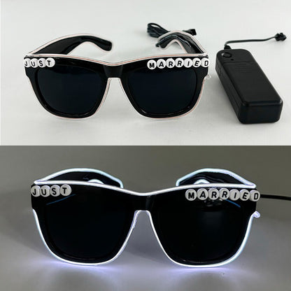1PC Light Up LED Glasses Glow Sunglasses EL Wire Neon Glasses Glow in The Dark Party Supplies Neon Party Favors for Adults