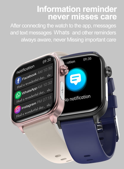Smartwatch 2025 Novo ECG+PPG Feminino Monitor de Frequência Cardíaca Lipídios Sanguíneos Ácido Úrico Saúde Menstrual Rastreador Inteligente Para Android iOS