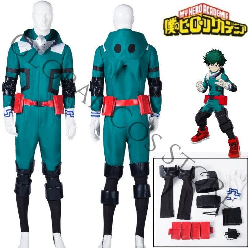Anime Charecter Midoriya Izuku Green Suit Cosplay Costume Wig Hat Wig Full Set My Hero Academia Halloween Carnival Suit