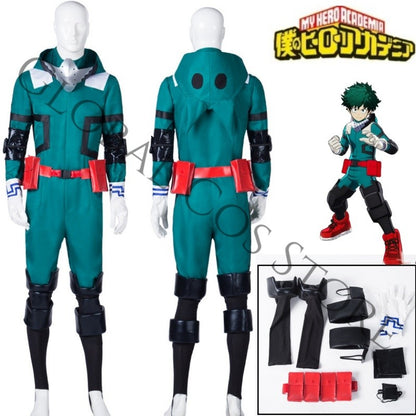 Anime Charecter Midoriya Izuku Green Suit Cosplay Costume Wig Hat Wig Full Set My Hero Academia Halloween Carnival Suit