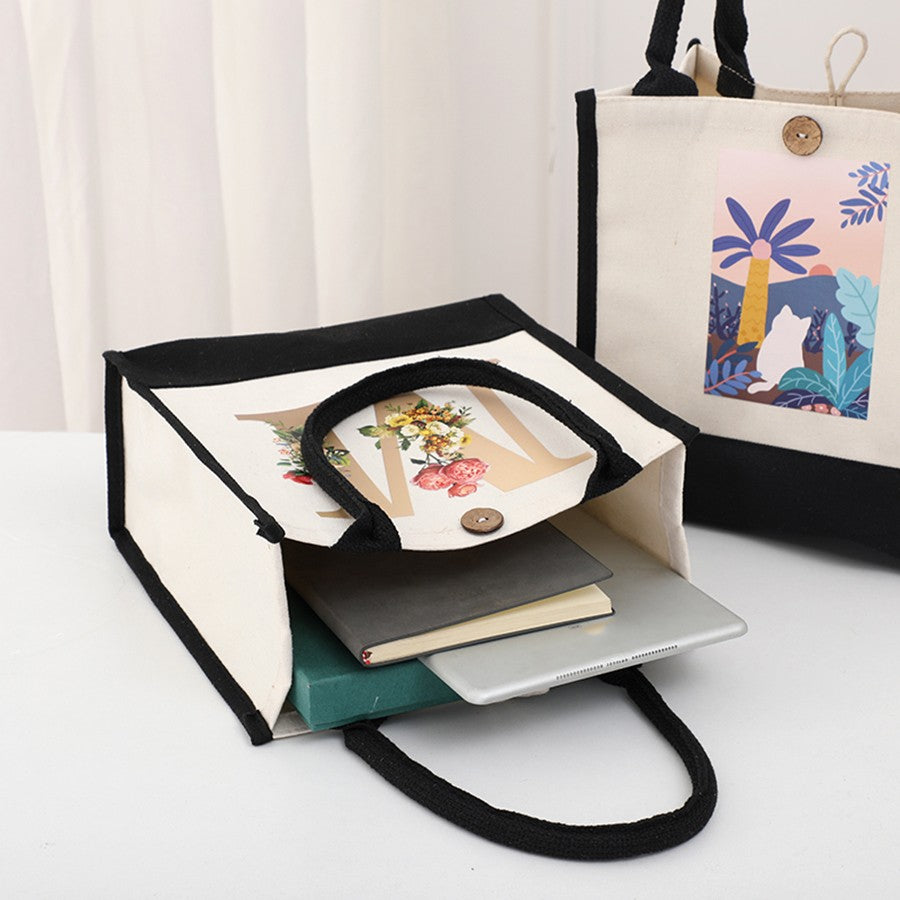 Fashionable new reusable shopping bag with initials for travel and large capacity storage bag
