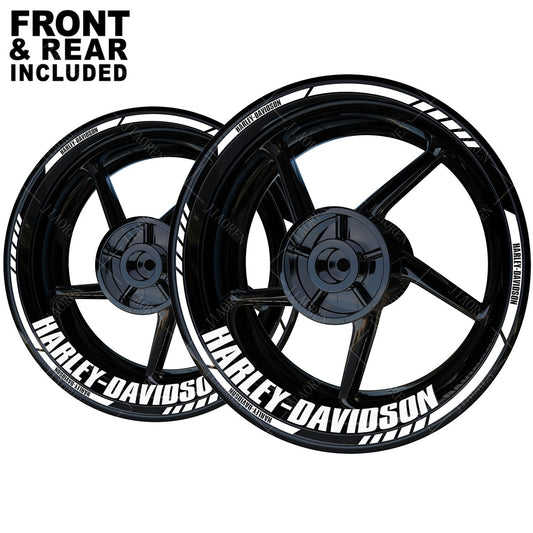 17/18 Inch Harley Davidson Wheel Sticker Logo Motorcycle Rim Tyre Decal Set