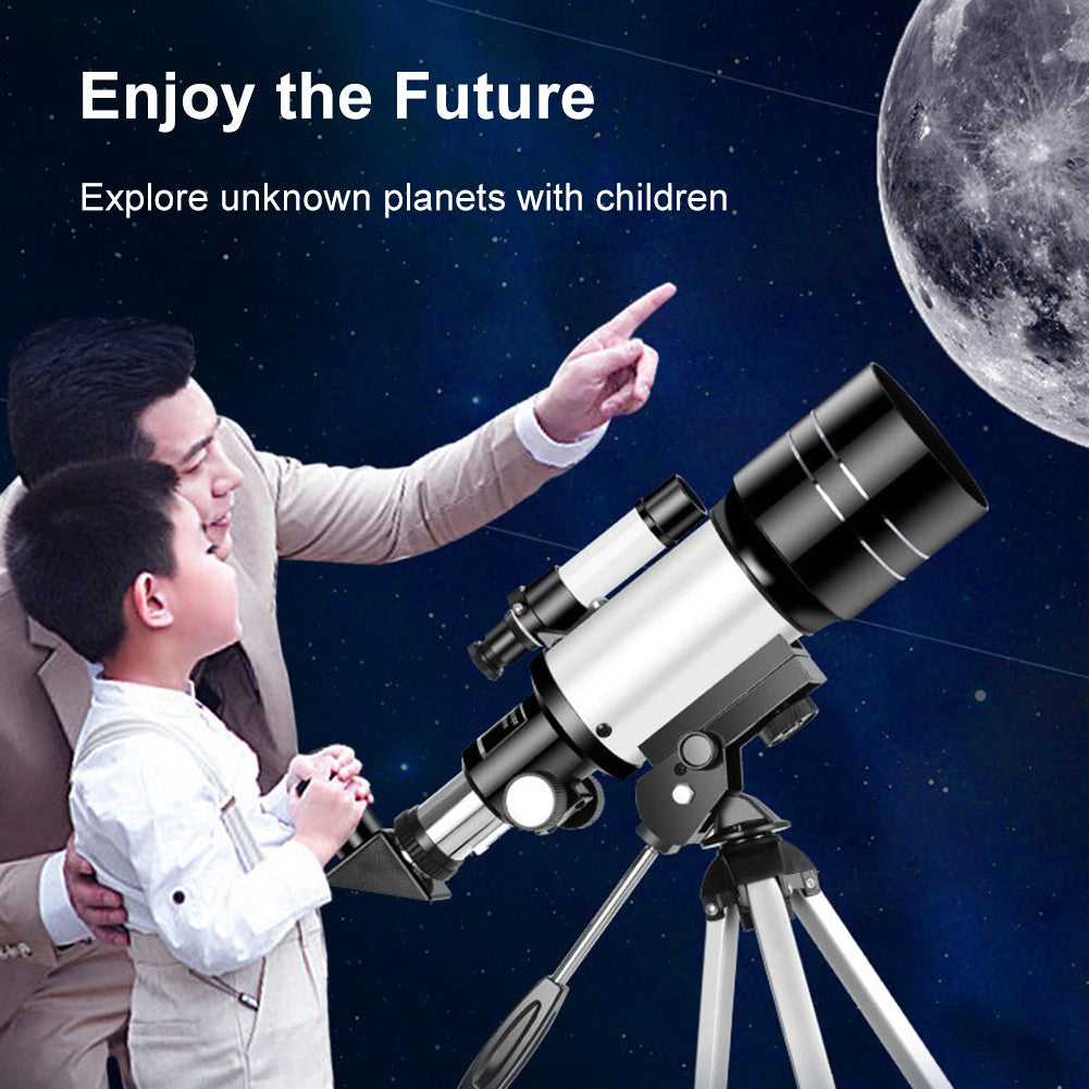 Telescópio de Viagem 300mm Portátil Telescópio Refrator de Abertura 70mm Profissional Telescópio de Viagem para Iniciantes em Astronomia
